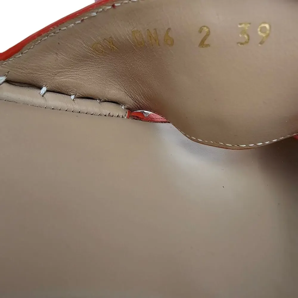 Valentino Garavani Rockstud Flat Slide Espadrille Sandal Orange Size 39 US 9